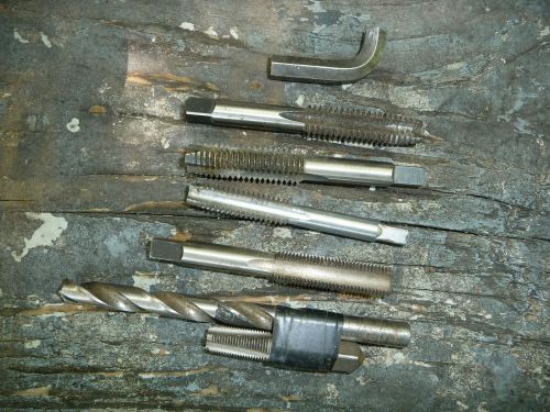 Lot, bolt taps, drill bits etc