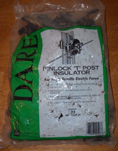 DARE Black Pin-Lock Snap-On T-Post Insulators, 25 count, part # 2550-25