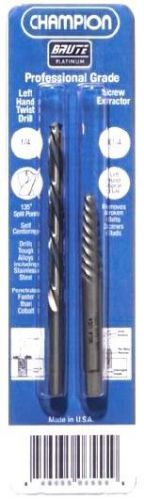 Champion 06555 Extractor Kit - 1/4&#034; Left Hand Drill &amp; #4 Screw Extractor