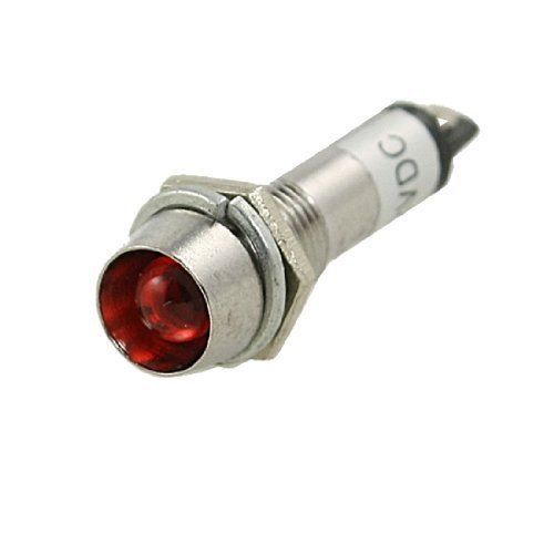 DC 12V 2 Terminals Threaded Red LED Lamp Signal Indicator Pilot Light