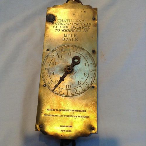 Vintage Chatillon&#039;s Circular Spring Milk Scale 60 lbs Brass Steampunk