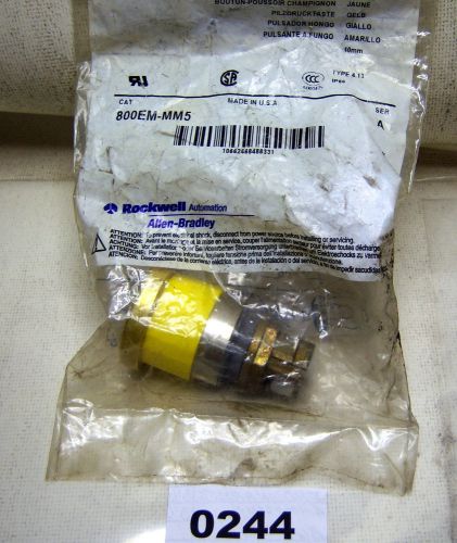 (0244) Allen Bradley Metal Mushroom Push Button 800EM-MM5 NIP