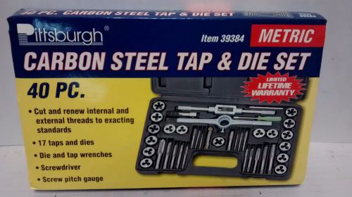 40 piece carbon steel tap &amp; die set item # 39384 metric pittsburgh no reserve for sale