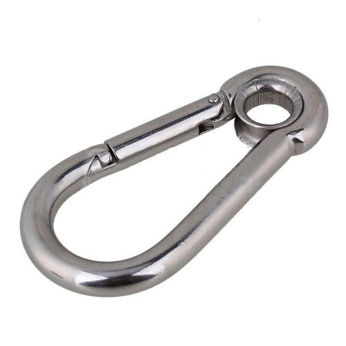 M9 Camping Climbing Secure Lock 304 Stainless Steel 90mm Hook Carabiner Eyelet