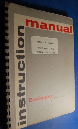 Beckman 7350 &amp; 7360 Universal Eput® &amp; Timer Instruction Manual §