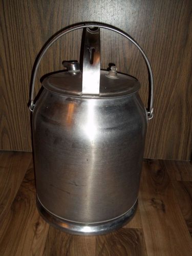 McCORMICK DEERING STAINLESS STEEL CREAM 5 GALLON. BUCKET PAIL MILK CAN DAIRY