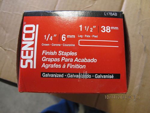 Senco l17bab 1 1/2&#034; 18 guage finish staples 5,000 count box 1/4&#034; crown for sale