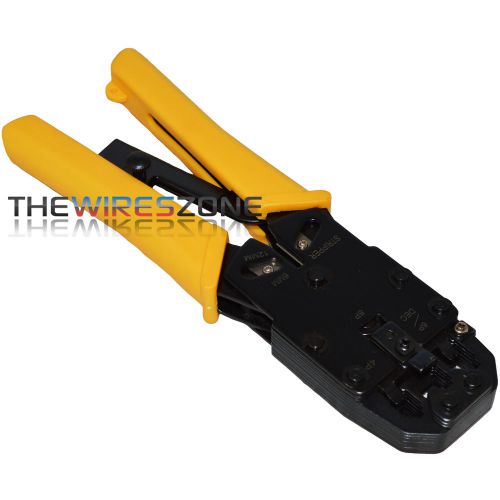 490160 Modular Plug Crimper/Stripper Ratcheting Tool for Networking &amp; Telephone