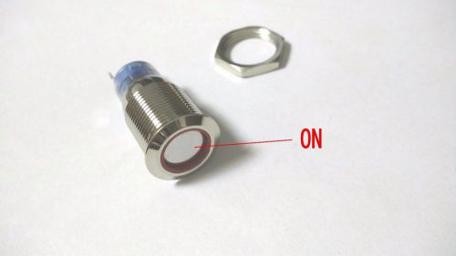 1PCS BRASS 12V 16mm Car Auto Red  Speaker Horn Push Button Metal Switch
