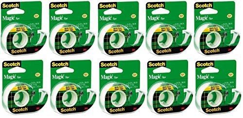 Scotch Magic Tape, 3/4 x 300 Inches, 10 Rolls