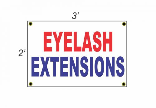 2x3 EYELASH EXTENSIONS Red White &amp; Blue Banner Sign NEW Discount Size &amp; Price