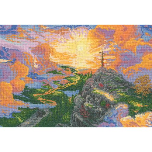 &#034;thomas kinkade the cross counted cross stitch kit-16&#034;&#034;x11&#034;&#034; 16 count&#034; for sale