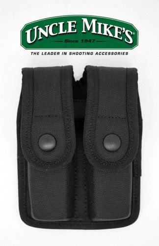 Uncle Mikes Sentinel Molded Nylon Double Magazine Pouch, Black, Glock 17- 89077