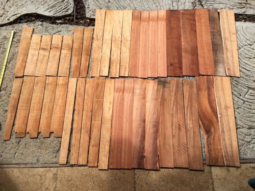 Curly koa from hawaii 1/4 sawn instrument grade 37 pieces 13-24&#034;x2-5x1/8&#034; for sale
