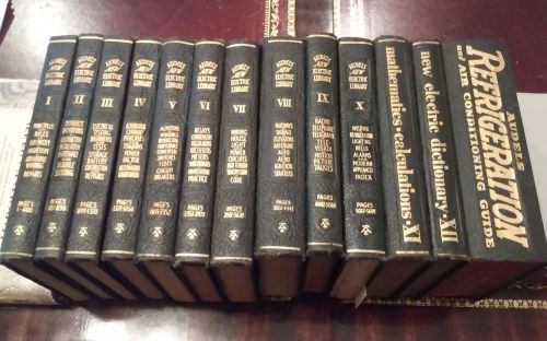 Audel&#039;s New Electric Library. 13 Volume Set 1943 to 1944 Black Leather Binding