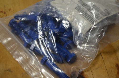 1/2-13 x 2 1/4 PTFE Coated Blue Colored Hex Cap Screw Bolt Lot of 10