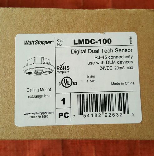 NEW WATTSTOPPER LMDC-100 DIGITAL DUAL TECH SENSOR 24VDC RJ-45 CONNECTIVITY