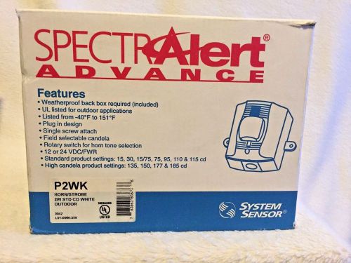 SPECTRALERT ADVANCE System Sensor P2WK Horn Strobe Combo White Outdoor FREE SHIP