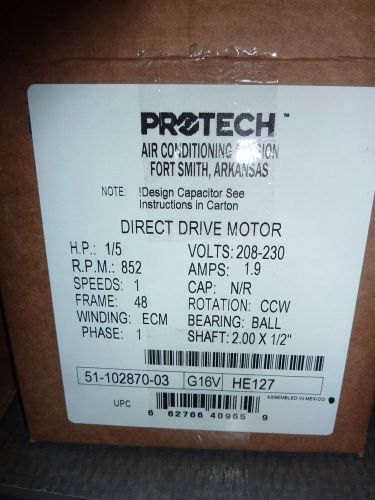 Protech rheem genteq 51-102870-03 - oem motor  1/5 h.p. new  free shipping !!! for sale