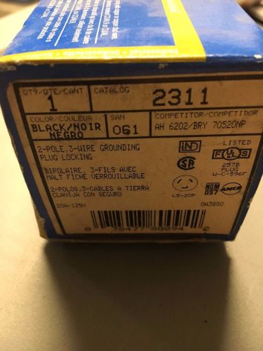 LEVITON 2311 L5-20P MALE PLUG 20A 125V  TWIST-LOCK - 6202, 70520NP