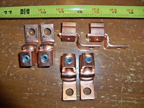 LOT OF 6 -- **KLU 175  4-3/0 CU AWG STR**  -- COPPER TERMINAL LUGS -- NEW