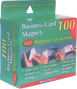 Magtech Business Card Magnets with Alignment Tray, 100 Count (50100)