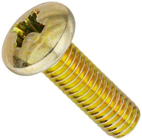 145691 steel pan head machine screw, yellow zinc plated, meets asme b18.6.3, ... for sale