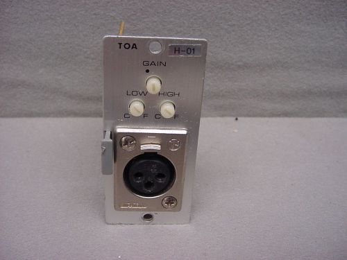 1 USED TOA MIC AMP H-01 INSERT MODULE BALANCED MIC INPUT WITH CONTROLS