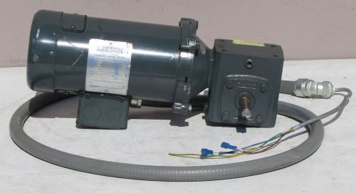 Boston 30:1 worm gear speed reducer w/ leeson 1/2hp 180v dc motor for sale