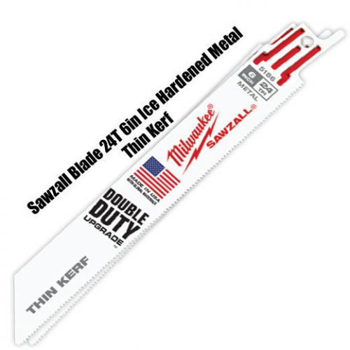 Milwaukee 48-01-9186 6&#034; 24 tpi thin kerf ice hardened sawzall blades (5 pk) for sale