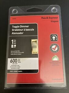 Pass Seymour Toggle Dimmer T600IV 600W 1 Pole IVORY Incandescent FREE SHIPPING