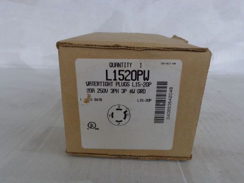 Cooper L1520PW Watertight Plug, 20A 250V 3PH