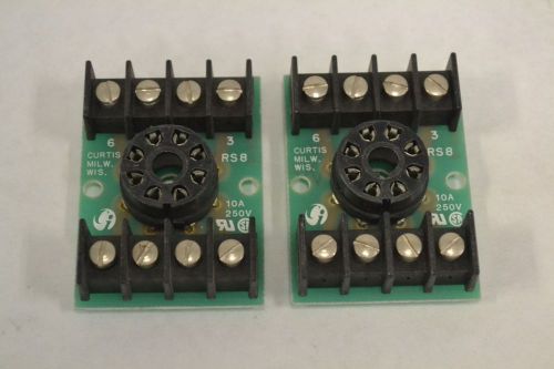 LOT 2 NEW CURTIS RS8 10A AMP 250V-AC RELAY SOCKET BASE B310467