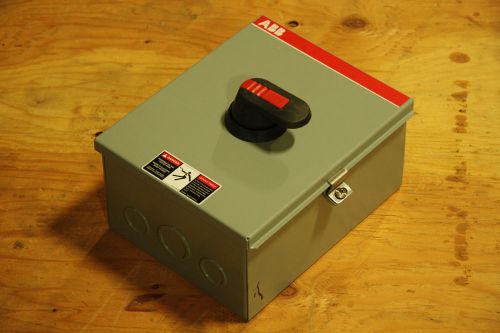 Abb switch fj301-3pb6b n1 enclosure 30 amp 3 pole 600v 60 hz 20 hp new in box for sale