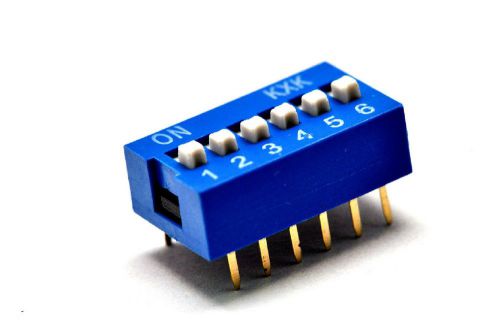 20pcs blue dip switch 6 position 6p pitch through hole 2.54mm for sale