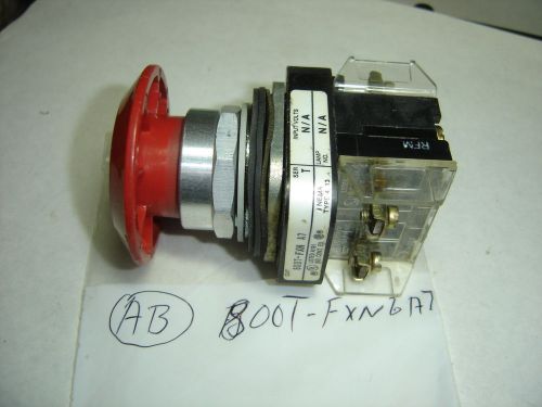 ALLEN BRADLEY 800T-FXN6A7 RED 3 POS SPNG RET PUSH OR PULL SW SER T W/JUMBO-KNOB