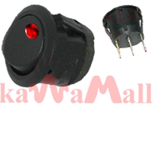 ROUND 12V RED SNAP LED ROCKER SWITCH TOGGLE CAR SPST