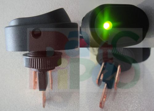 Car boat pilot indicator green led waterproof 30amp 30a 12v rocker switch g20d for sale