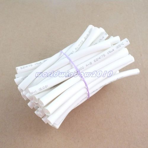 50pcs 100mm White Dia.5.0mm Heat Shrink Tubing Shrink Tubing Wire Sleeve