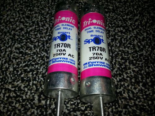 NEW FERRAZ SHAWMUT TRIONIC SMART SPOT TIME DELAY FUSE TRS70R 70A  AMP lot of 2