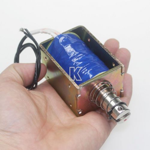 DC12V Open Frame Solenoid Electromagnet 32W (25%)  Stroke 15mm Suction 750g