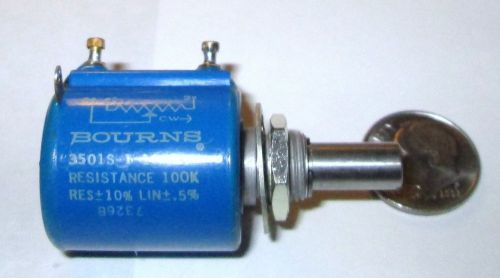 BOURNS 3501S-1-104  100K OHM 10-TURN 2W WIRE WOUND ELEMENT POTENTIOMETER