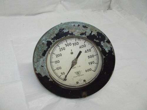 Vintage Kunkle Valve G-115 Pressure Gauge/Gage, 600 PSI