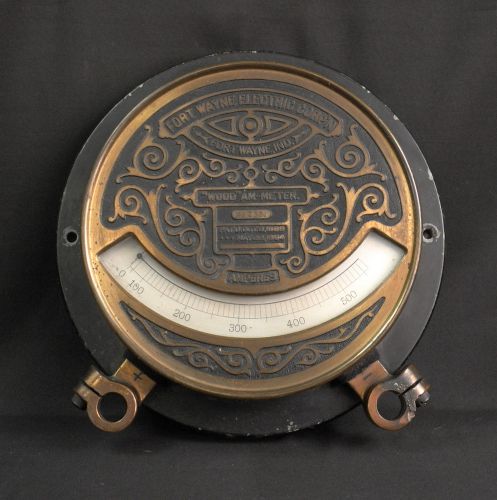 Late 19th Century Fort Wayne Electric Wood Am-meter