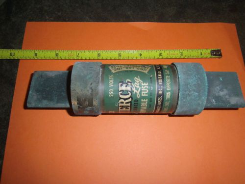 VINTAGE NY PIERCE RENEWABLE FUSE 300A 250V 8-1/2&#034; COPPER HOT RAT ROD PROJECT!!