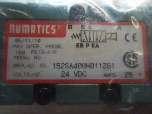 (RR13-2) 1 NEW NUMATICS 152SA400M011Z61 SOLENOID VALVE