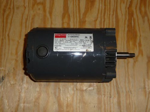 Dayton AC Jet Pump Motor 6K695C, 1/3 HP 3450 RPM 115/230 VAC, 1 PH, ODP, 56J