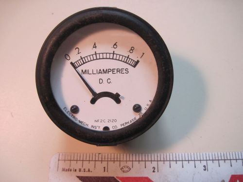 Emico DC  round face analog 1milliamperes meter  /steampunk