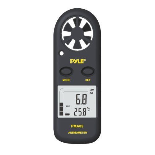 Pyle PMA85 Pocket Digital Anemometer Measures Wind Speed Air Flow &amp; Temperature