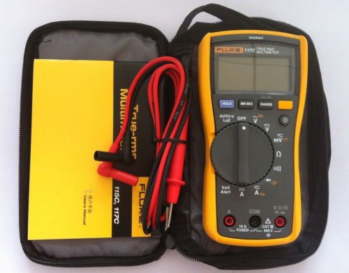 Fluke 117C VoltAlert TRUE RMS Digital Multimeter Backlight w/ Carrying Case